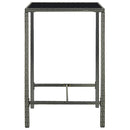 barbord til haven 70x70x110 cm polyrattan og glas grå