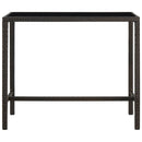 barbord til haven 130x60x110 cm polyrattan og glas brun
