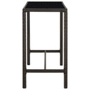 barbord til haven 130x60x110 cm polyrattan og glas brun