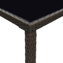 barbord til haven 130x60x110 cm polyrattan og glas brun