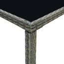 barbord til haven 130x60x110 cm polyrattan og glas grå