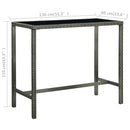 barbord til haven 130x60x110 cm polyrattan og glas grå