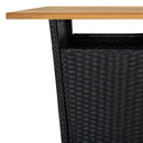 barbord 60x60x110 cm polyrattan og massivt akacietræ sort