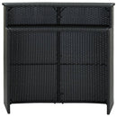 barbord til haven 120x55x110 cm polyrattan sort