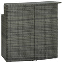 barbord til haven 120x55x110 cm polyrattan grå