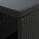 barbord med opbevaringsstativ 120x60x110 cm polyrattan sort