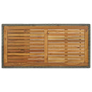 barbord med opbevaringsstativ 120x60x110 cm polyrattan grå