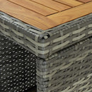 barbord med opbevaringsstativ 120x60x110 cm polyrattan grå