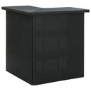 hjørnebarbord 100x50x105 cm polyrattan sort