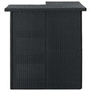 hjørnebarbord 100x50x105 cm polyrattan sort