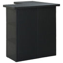 hjørnebarbord 100x50x105 cm polyrattan sort