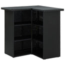 hjørnebarbord 100x50x105 cm polyrattan sort