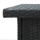 hjørnebarbord 100x50x105 cm polyrattan sort