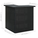 hjørnebarbord 100x50x105 cm polyrattan sort