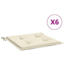 hynder til havestol 6 stk. 40x40x3 cm oxfordstof cremefarvet