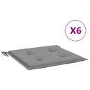 hynder til havestol 6 stk. 50x50x3 cm oxfordstof grå