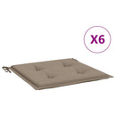 hynder til havestol 6 stk. 50x50x3 cm oxfordstof gråbrun