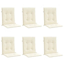 stolehynde m. lav ryg 6 stk. 100x50x3 cm oxfordstof cremefarvet