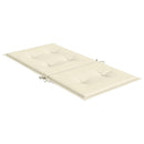 stolehynde m. lav ryg 6 stk. 100x50x3 cm oxfordstof cremefarvet