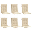 stolehynde m. lav ryg 6 stk. 100x50x3 cm oxfordstof beige