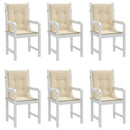 stolehynde m. lav ryg 6 stk. 100x50x3 cm oxfordstof beige