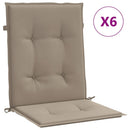 stolehynde m. lav ryg 6 stk. 100x50x3 cm oxfordstof gråbrun
