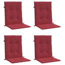 Have stol puder 4 stk. Oxford stof Vinrød 100 x 50 x 3 cm