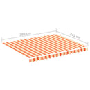 udskiftningsdug til markise 3x2,5 m gul og orange
