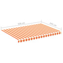 udskiftningsdug til markise 3,5x2,5 m gul og orange