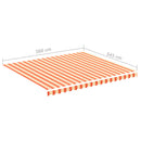 udskiftningsdug til markise 4x3,5 m gul og orange