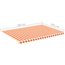 udskiftningsdug til markise 5x3,5 m gul og orange