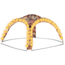 festtelt med LED og 4 sidevægge 3,6x3,6x2,3 m camouflagefarvet