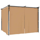 pavillon med gardiner 3x3 m stål gråbrun