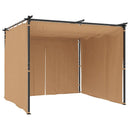 pavillon med gardiner 3x3 m stål gråbrun
