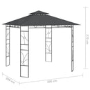 pavillon 3x3x2,7 m 160 g/m² antracitgrå
