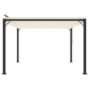 pavillon 3x3 m med lameltag stof og aluminium cremefarvet