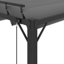 pavillon med lameltag 3x4 m aluminium og stof antracitgrå