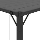 pavillon med lameltag 3x4 m aluminium og stof antracitgrå
