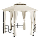 pavillon med sidevægge 3,1x2,7 m cremefarvet