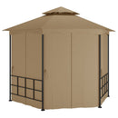 pavillon med sidevægge 3,1x2,7 m gråbrun