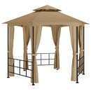 pavillon med sidevægge 3,1x2,7 m gråbrun