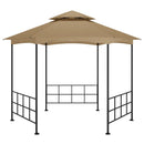 pavillon med sidevægge 3,1x2,7 m gråbrun