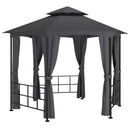pavillon med sidevægge 3,1x2,7 m antracitgrå
