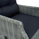 lænestol til haven med hynder polyrattan lysegrå