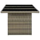 havebord polyrattan og hærdet glas brun