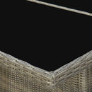 havebord polyrattan og hærdet glas brun