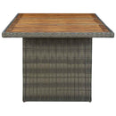 havebord polyrattan og massivt akacietræ brun