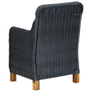 havestole med hynder 2 stk. polyrattan mørkegrå