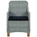 havestole med hynder 2 stk. polyrattan lysegrå