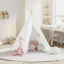 tipi til børn 120x120x150 cm med bærepose polyester hvid